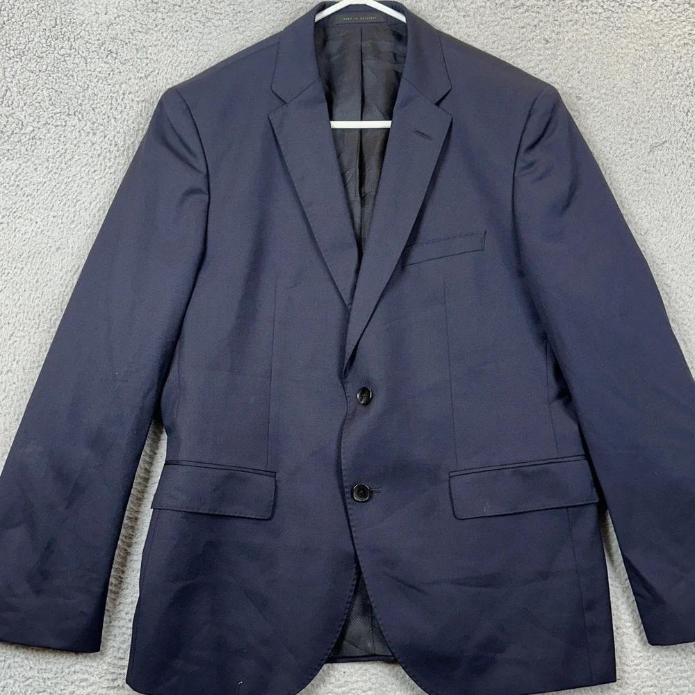 Hugo Boss Virgin Wool Blazer Mens 42S Navy Blue Guabello Super 120s Sport Coat